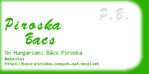 piroska bacs business card